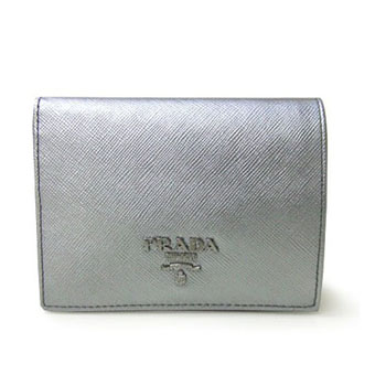 PRADA プラダ 二つ折り財布 コピー 1M0204 SAFFIANO METAL 型押しカーフ CROMO シルバー